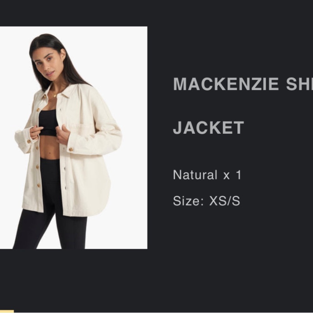 Vuori Mackenzie Shirt Jacket Size XS/S